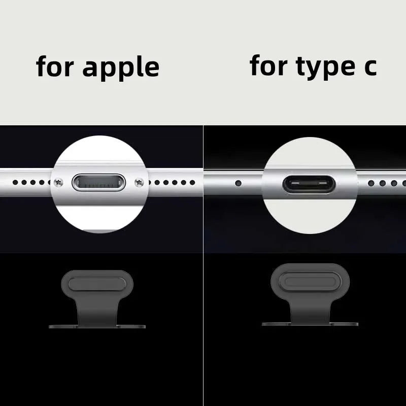 Universal USB-C & iPhone Charging Port Anti-Dust Plugs (6-Pack)
