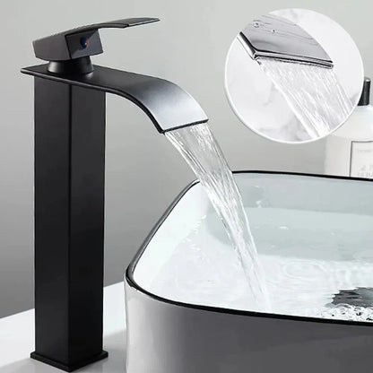 Modern Waterfall Bathroom Sink Faucet - Hot & Cold Stainless Steel