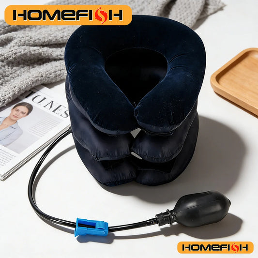 Inflatable Cervical Neck Traction Collar & Pain Relief Stretcher