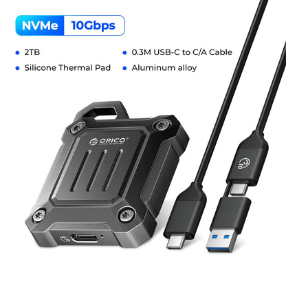 M.2 NVMe SSD Enclosure 2230 - 10Gbps Portable External USB-C Case