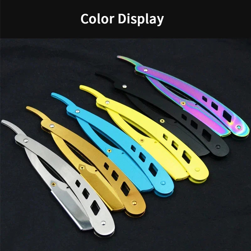 Professional Stainless Steel Folding Straight Razor for Men and Women - 9