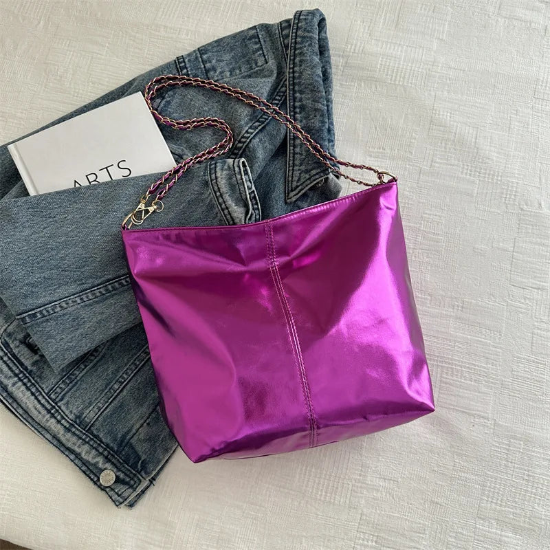 Luxury Glossy Shoulder Tote