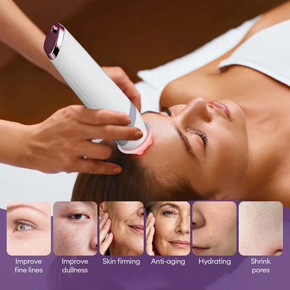 CO2 Oxygen Bubble Facial Machine - Portable LED Light Therapy Deep Cleansing Face Massager