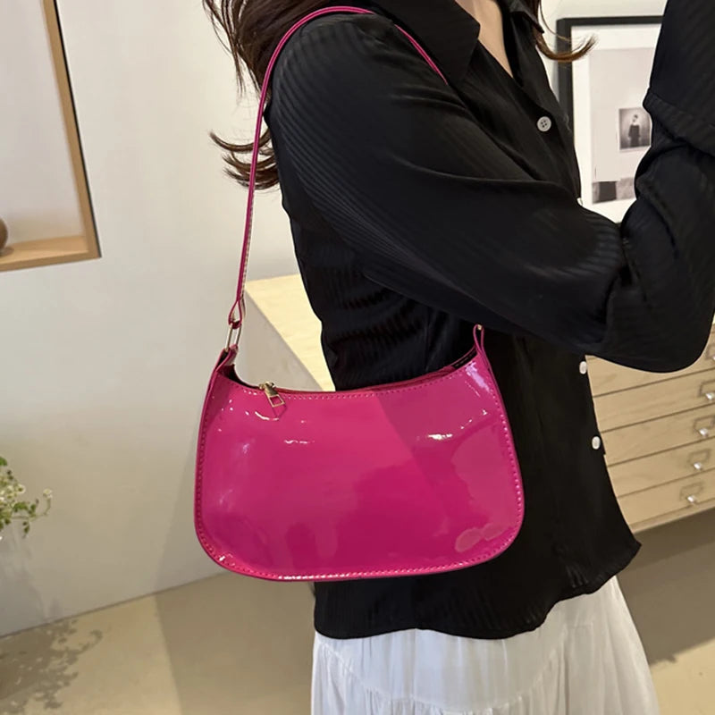 Luxury Solid Leather Shoulder Bag