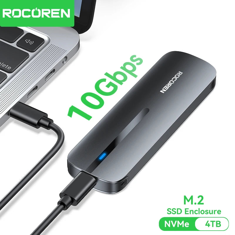 M.2 NVMe SSD Enclosure Adapter - 10Gbps USB-C External Case for 4TB Drives - 1