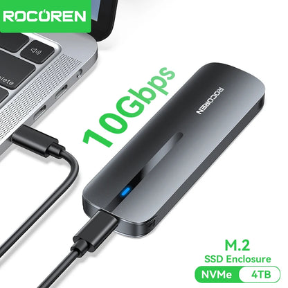 M.2 NVMe SSD Enclosure Adapter - 10Gbps USB-C External Case for 4TB Drives