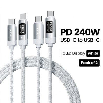 240W USB-C Fast Charging Cable with Real-Time OLED Power Display