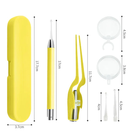 LED Illuminated Ear Wax Removal Kit - Professional Stainless Steel Ear Cleaning Tool
