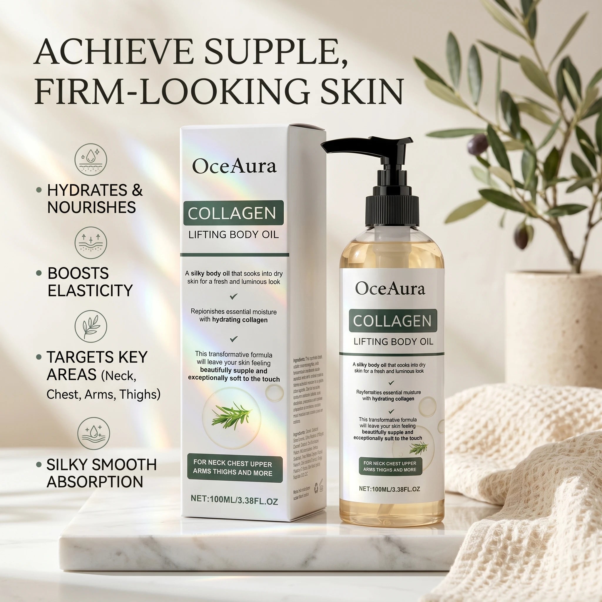 Collagen Body Firming Oil - Hydrating & Tightening Skin Care Treatment - 11