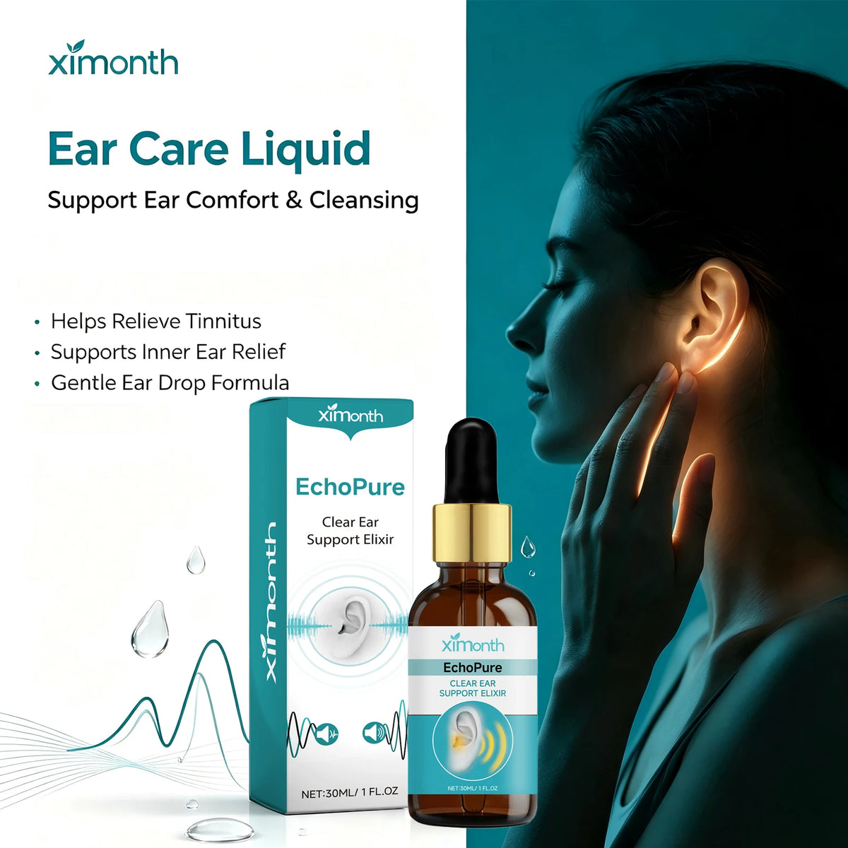 Ear Wax Removal Drops - Natural Tinnitus Relief & Ear Cleansing Liquid