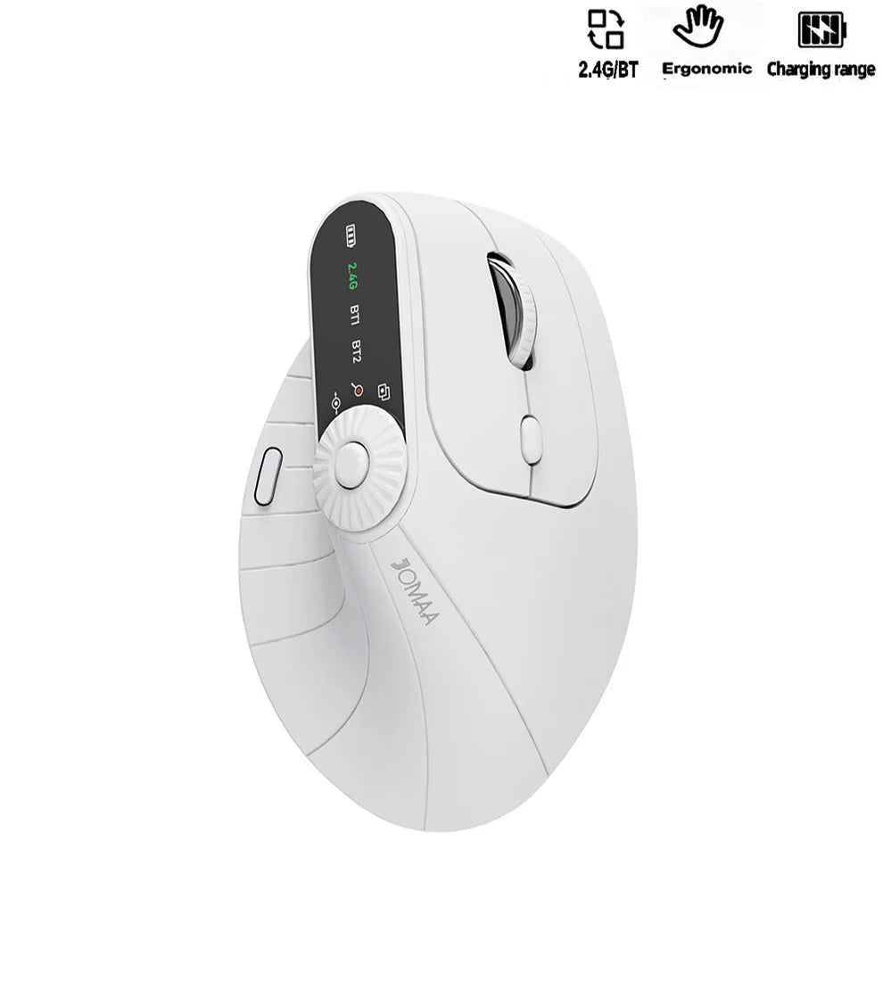 Ergonomic Wireless Vertical Mouse with Knob & Multi-Device Bluetooth