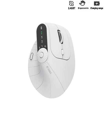 Ergonomic Wireless Vertical Mouse with Knob & Multi-Device Bluetooth