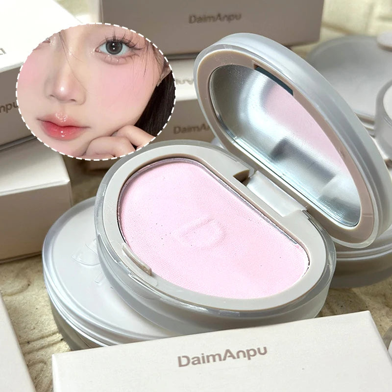 Natural Matte Face Blush & Highlighter Compact - Long-Lasting Glow Palette - 4