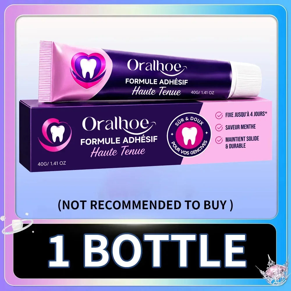Silicone Denture Adhesive Cream - Long-Lasting Comfortable Hold for Dentures