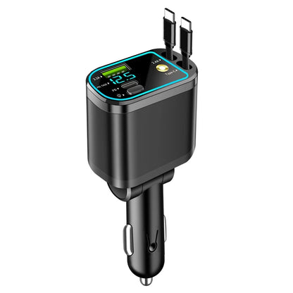 5-Port Car Charger with Fast Charging & Ambient Starry Light