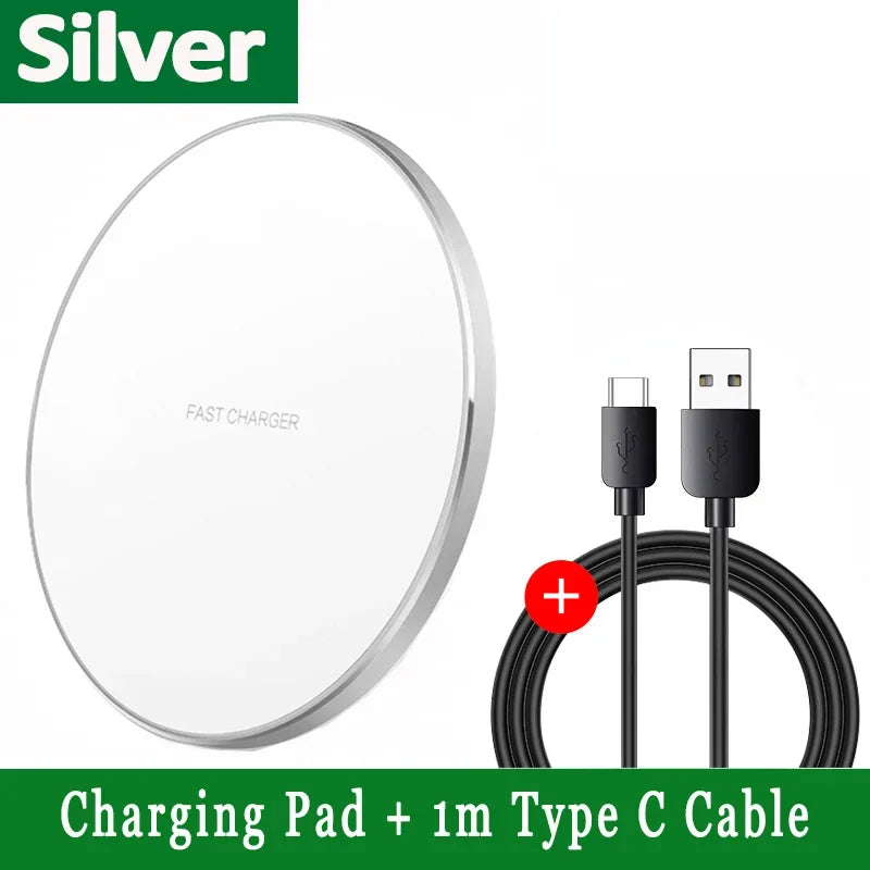 15W Fast Wireless Charging Pad - Universal Qi-Certified Charger for All Phones - 19