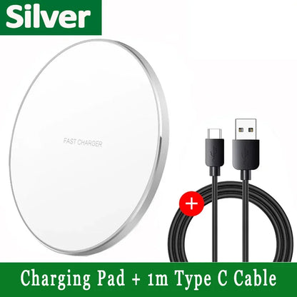 15W Fast Wireless Charging Pad - Universal Qi-Certified Charger for All Phones