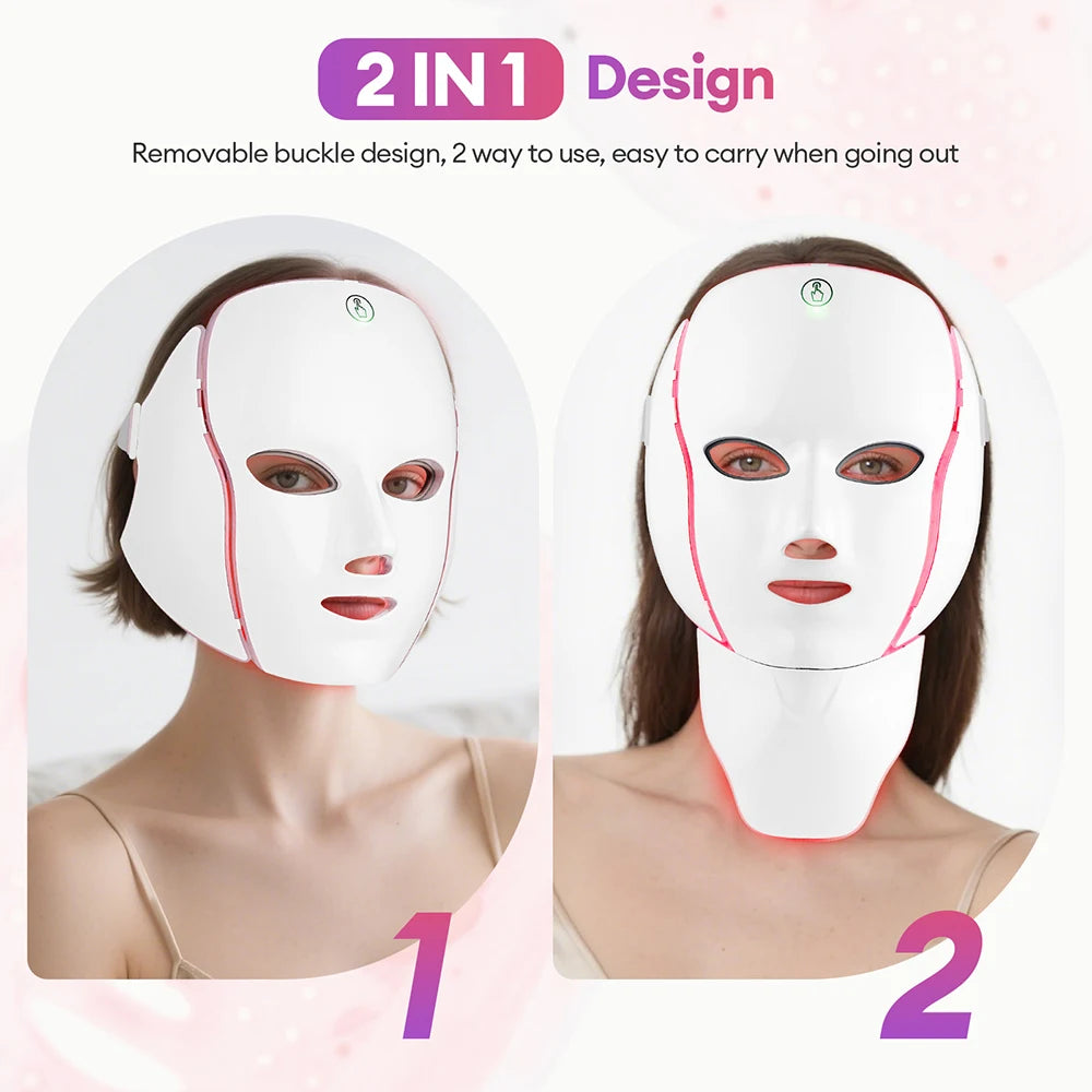 7 Color LED Face & Neck Mask - Anti-Aging Light Therapy - 2
