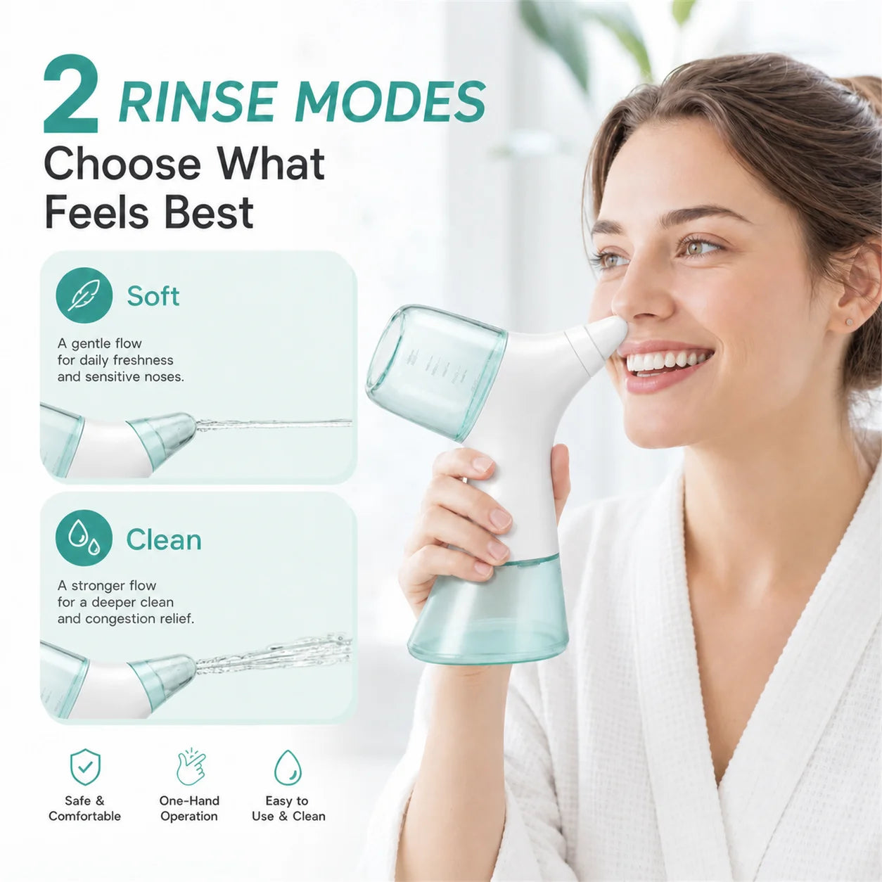 Electric Nasal Irrigator - Sinus Rinse Machine for Congestion Relief - 2