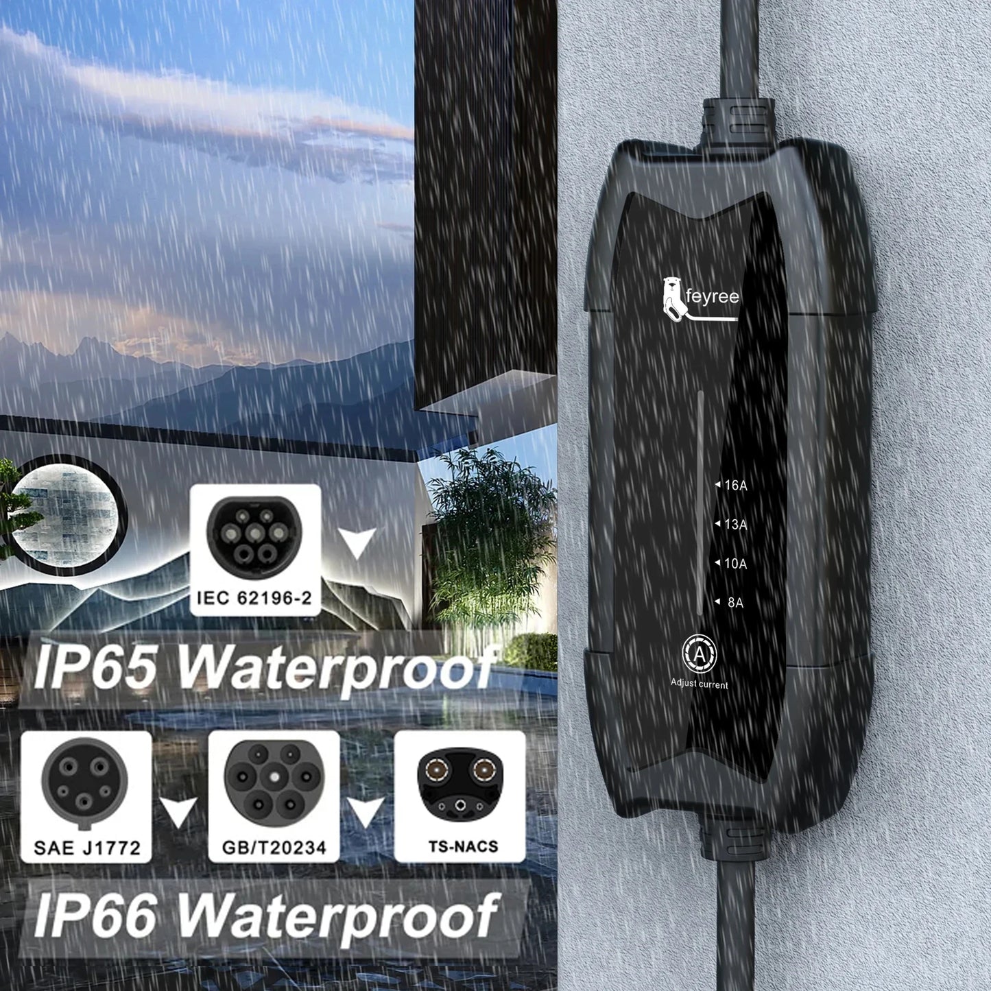 Portable 3.5KW Tesla EV Charger - NACS Plug Fast Charging Cable 5M