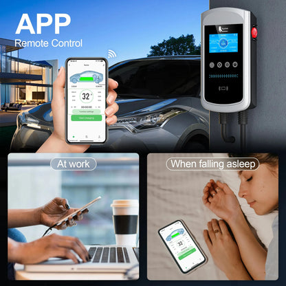 Smart EV Home Charging Station - 7kW-12kW WiFi App Control Wallbox