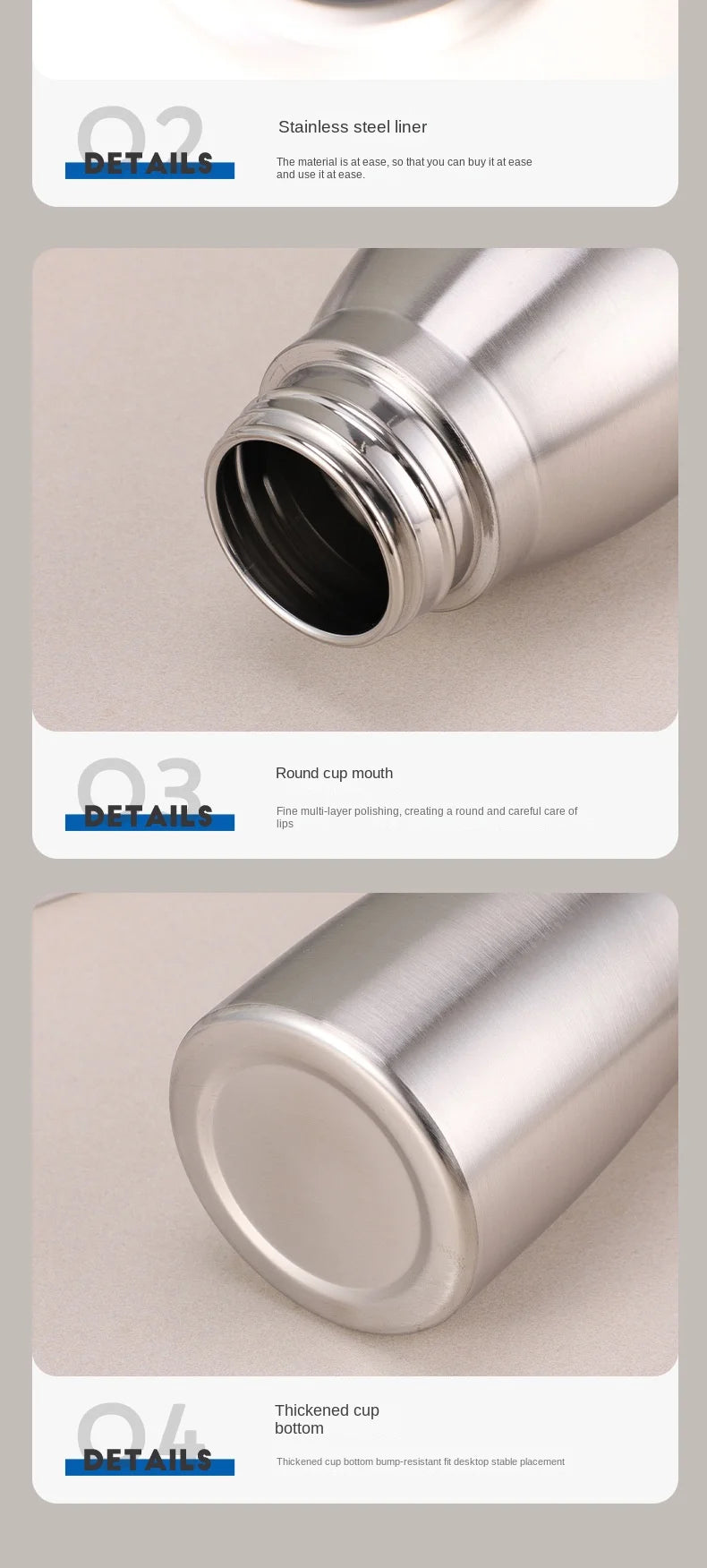 1000ml Insulated Stainless Steel Sports Water Bottle - Leakproof Metal Flask - 13