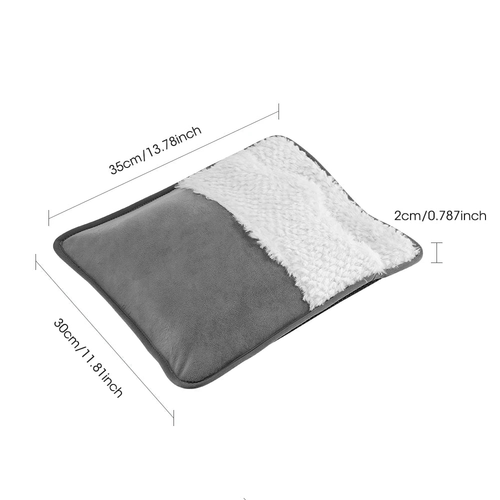USB Heated Foot Warmer - Portable Plush Electric Warming Mat for Home & Office - 15