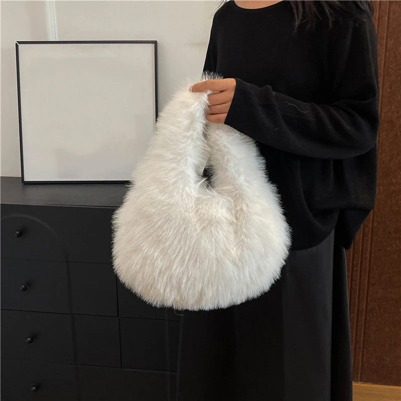 Luxury Soft Plush Bucket Bag