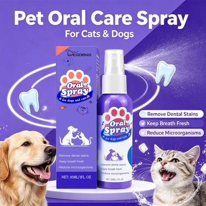 Pet Dental Oral Care Spray for Dogs and Cats - Fresh Breath & Teeth Cleaning