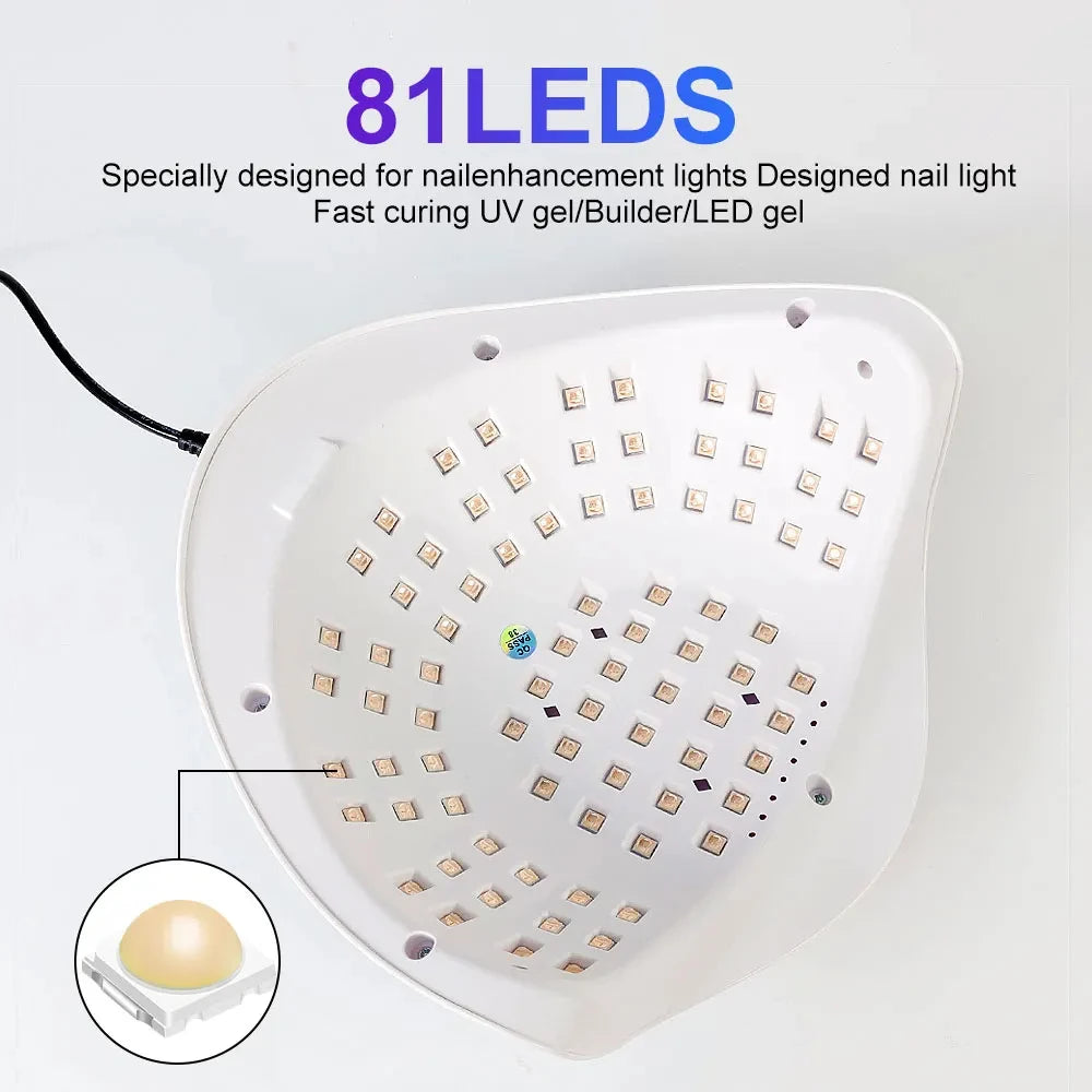 Professional 380W UV LED Nail Lamp - 81 LEDs Fast Gel Dryer - 3