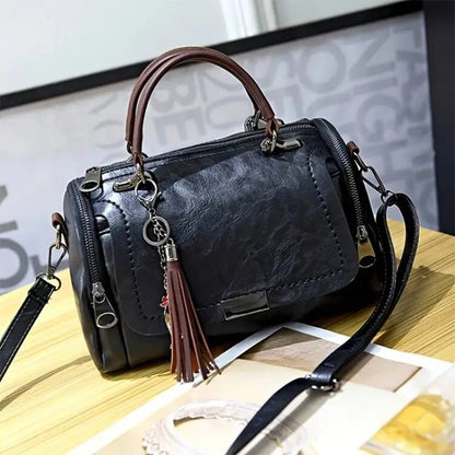 Luxury Tassel Boston Shoulder Bag