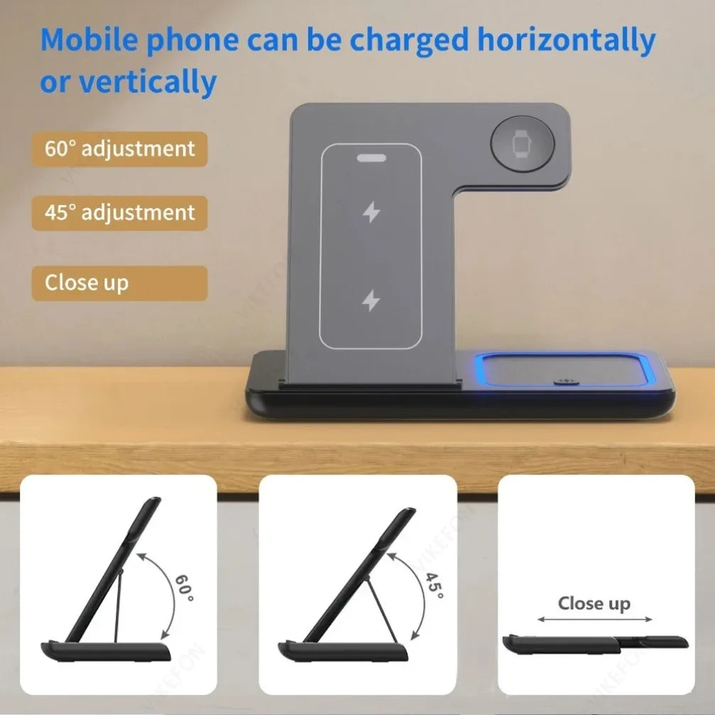 3-in-1 Foldable Wireless Charging Station for iPhone, iWatch & AirPods - 2
