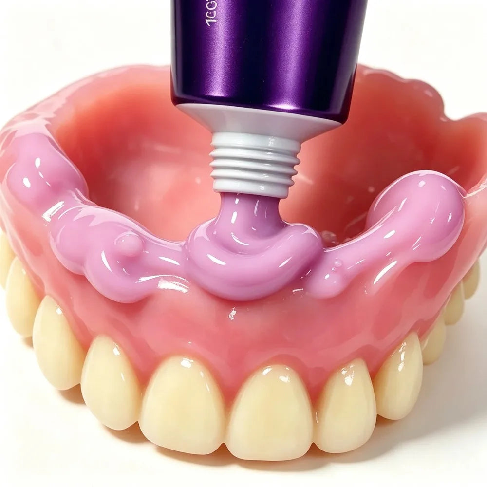 Silicone Denture Reline Cushion - Professional Stabilizing Adhesive Gel - 1