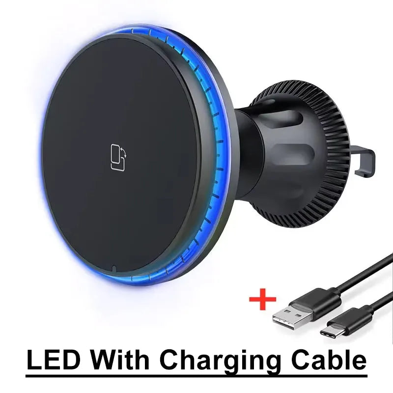 Magnetic Car Wireless Charger 15W Fast Mount for iPhone 12-16 Series