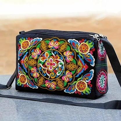 Luxury Embroidered Floral Nylon Bag