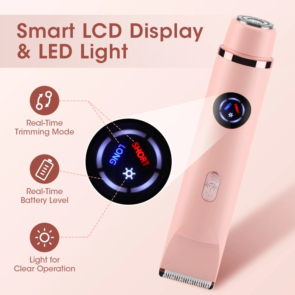 2-in-1 Dual Head Electric Shaver & Bikini Trimmer for Women