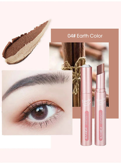 Gradient Two-Tone Eyeshadow Stick - Waterproof Shimmer Eye Makeup