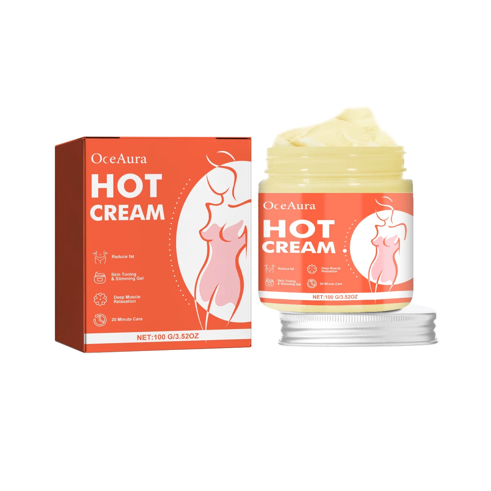 Anti-Cellulite Hot Cream for Body Slimming & Toning Massage Gel - 14