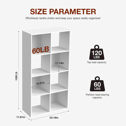 9-Cube Wooden Storage Organizer - Modern Open Bookshelf & Display Unit