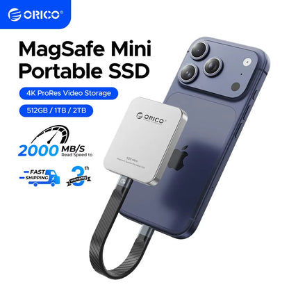 Orico Magnetic Portable SSD 20Gbps for iPhone 16/15 Pro & USB-C Devices