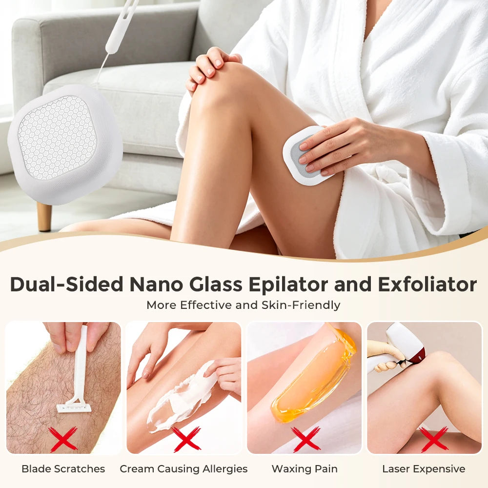 Nano Glass Painless Hair Remover & Exfoliator for Smooth Skin