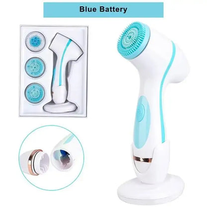 3-in-1 Waterproof Electric Facial Cleansing Brush & Exfoliating Face Massager