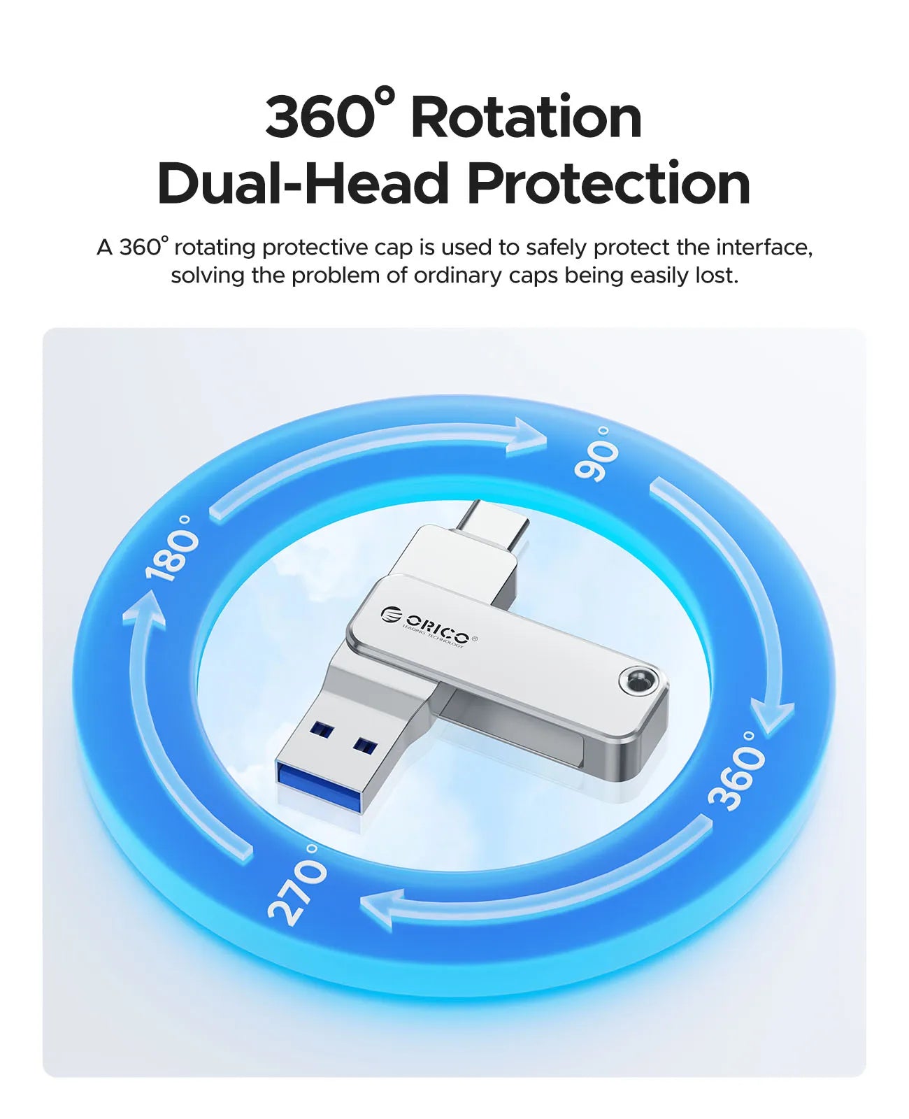 Dual USB-C & USB-A High-Speed Flash Drive - Durable Metal Storage for All Devices