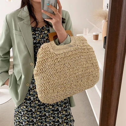 Luxury Woven Straw Beach Tote