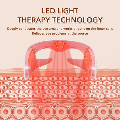 3D LED Red Light Eye Massager with Vibration for Dark Circles & Fatigue Relief
