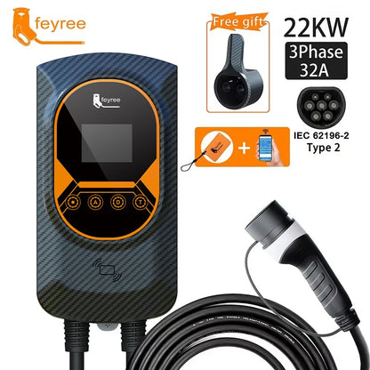 Smart EV Wallbox Charger - Adjustable 32A WiFi Electric Vehicle Station