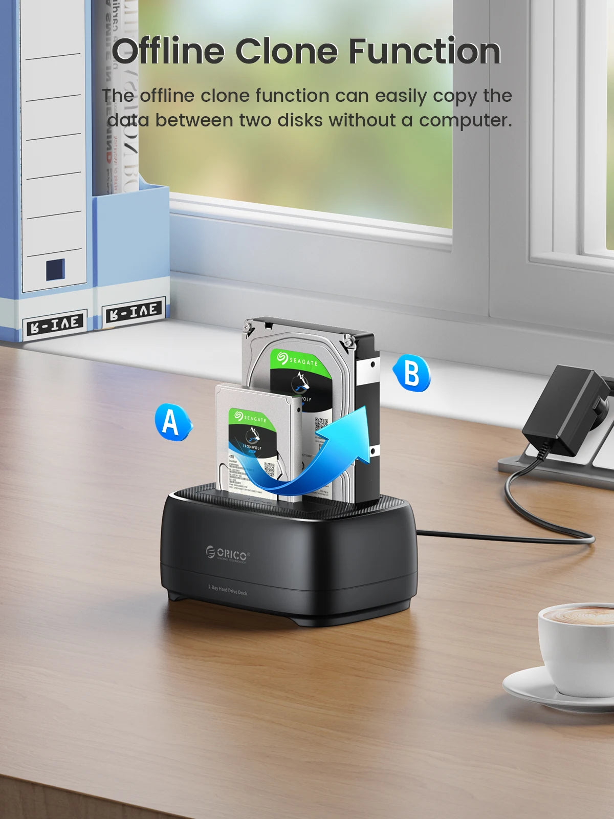 Dual-Bay HDD/SSD Docking Station with Offline Clone & USB 3.0/Type-C - 4