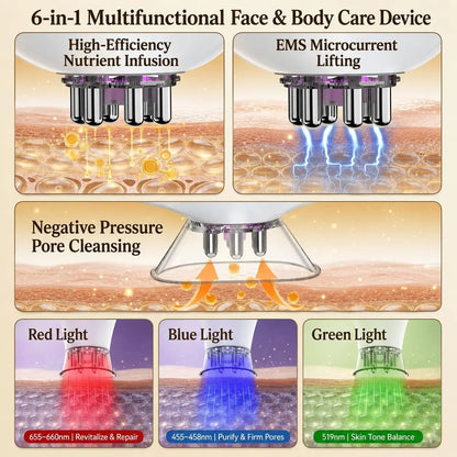 3-in-1 Face & Body Sculpting Massager - LED Skin Tightening & Lymphatic Drainage