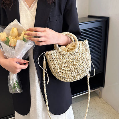 Luxury Woven Half-Moon Bag