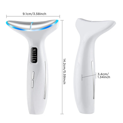 LED Light Therapy Face & Neck Lifting Massager - Anti-Aging Skin Tightening Tool
